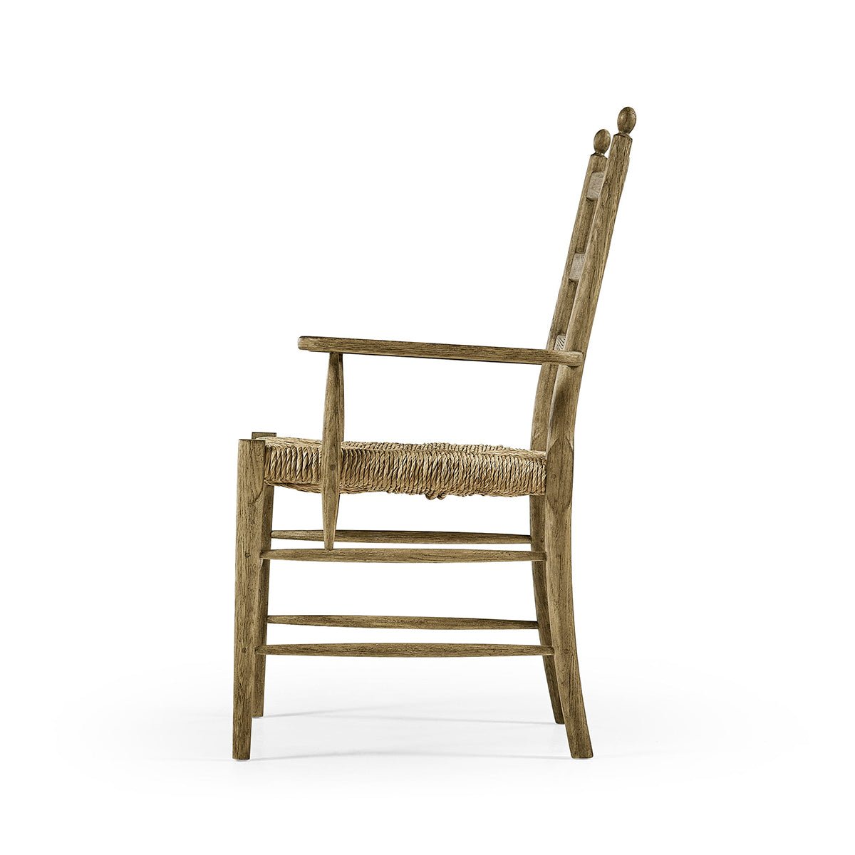 French Ladderback Arm Chair - Chestnut - English Georgian America