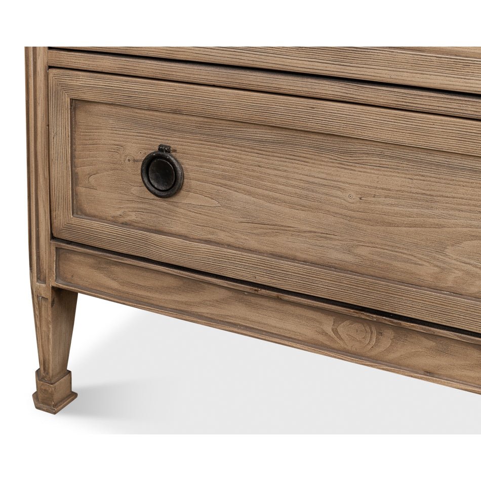 French Light Oak Eight Drawer Dresser - English Georgian America