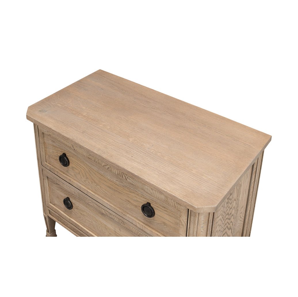 French Light Oak Nightstand - English Georgian America