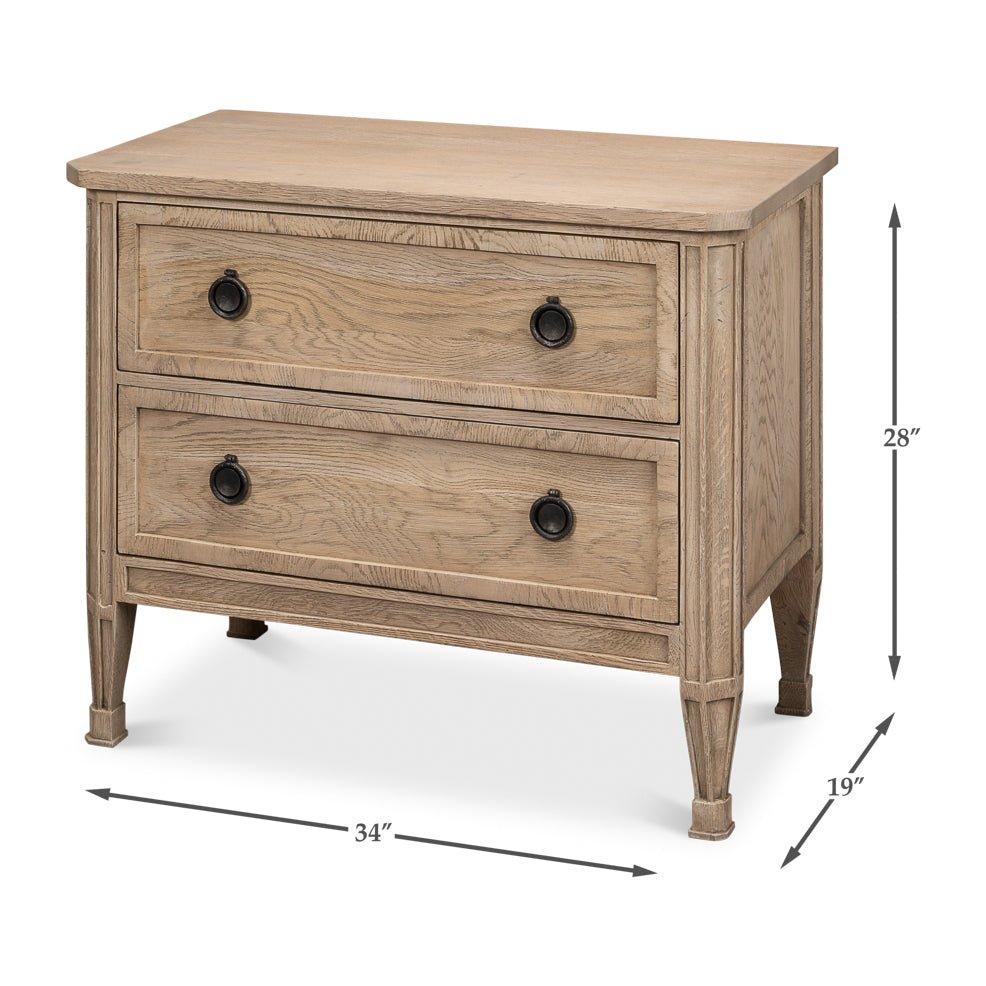 French Light Oak Nightstand - English Georgian America
