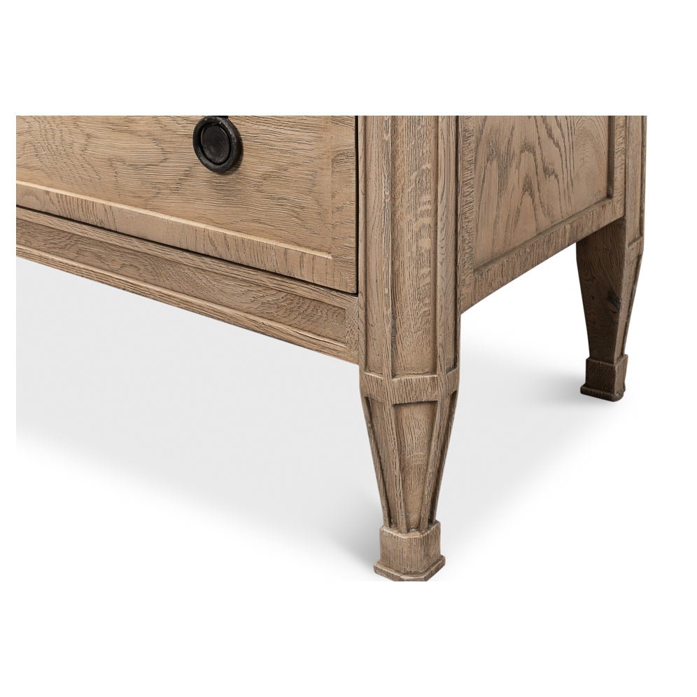 French Light Oak Nightstand - English Georgian America