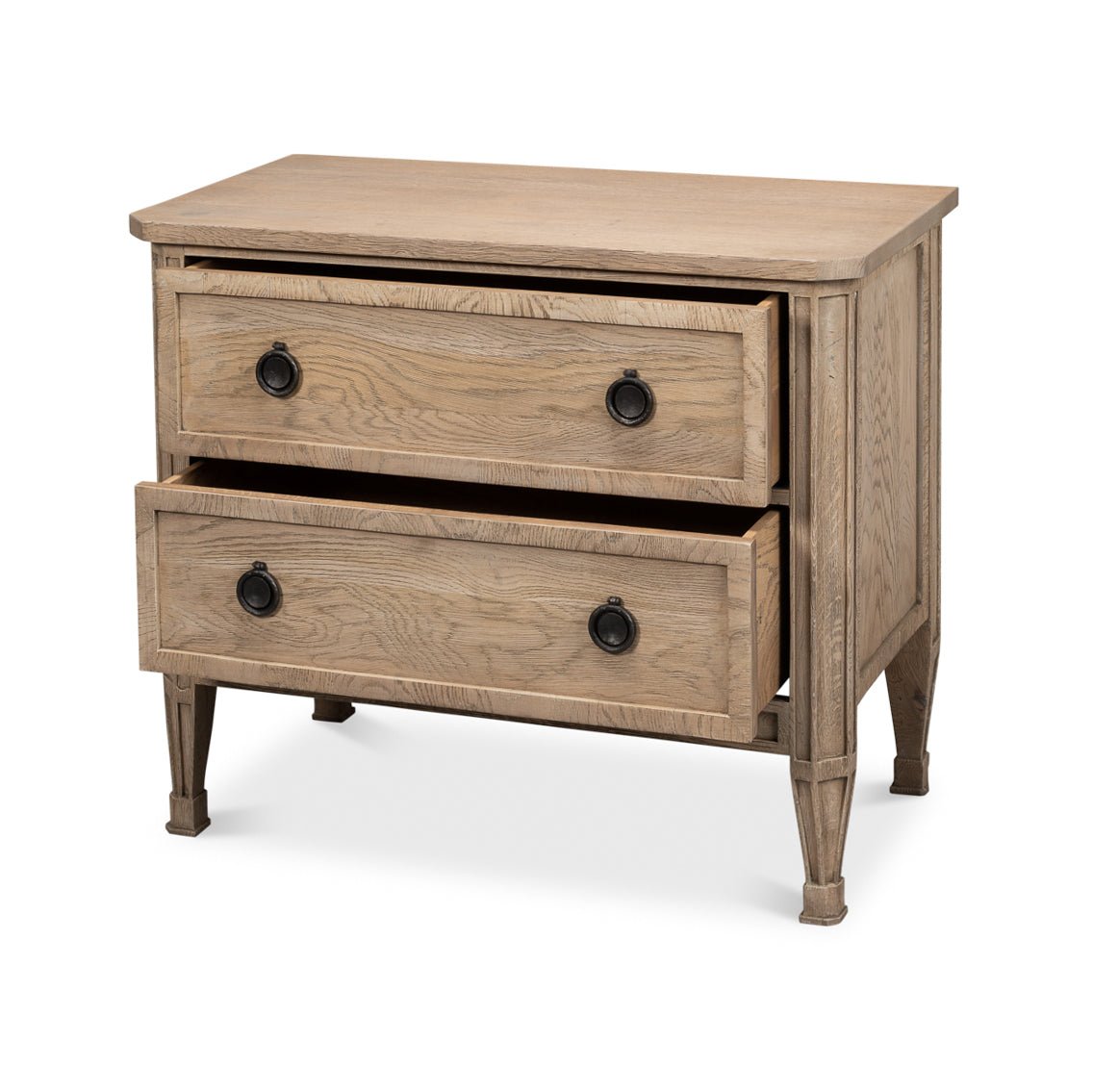 French Light Oak Nightstand - English Georgian America