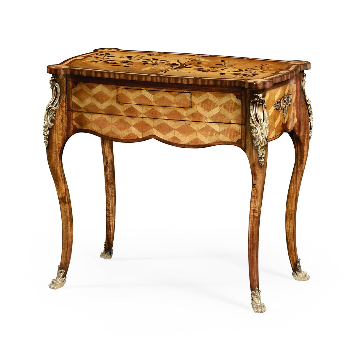 French Louis XV Marquetry Mechanical Side Table - English Georgian America