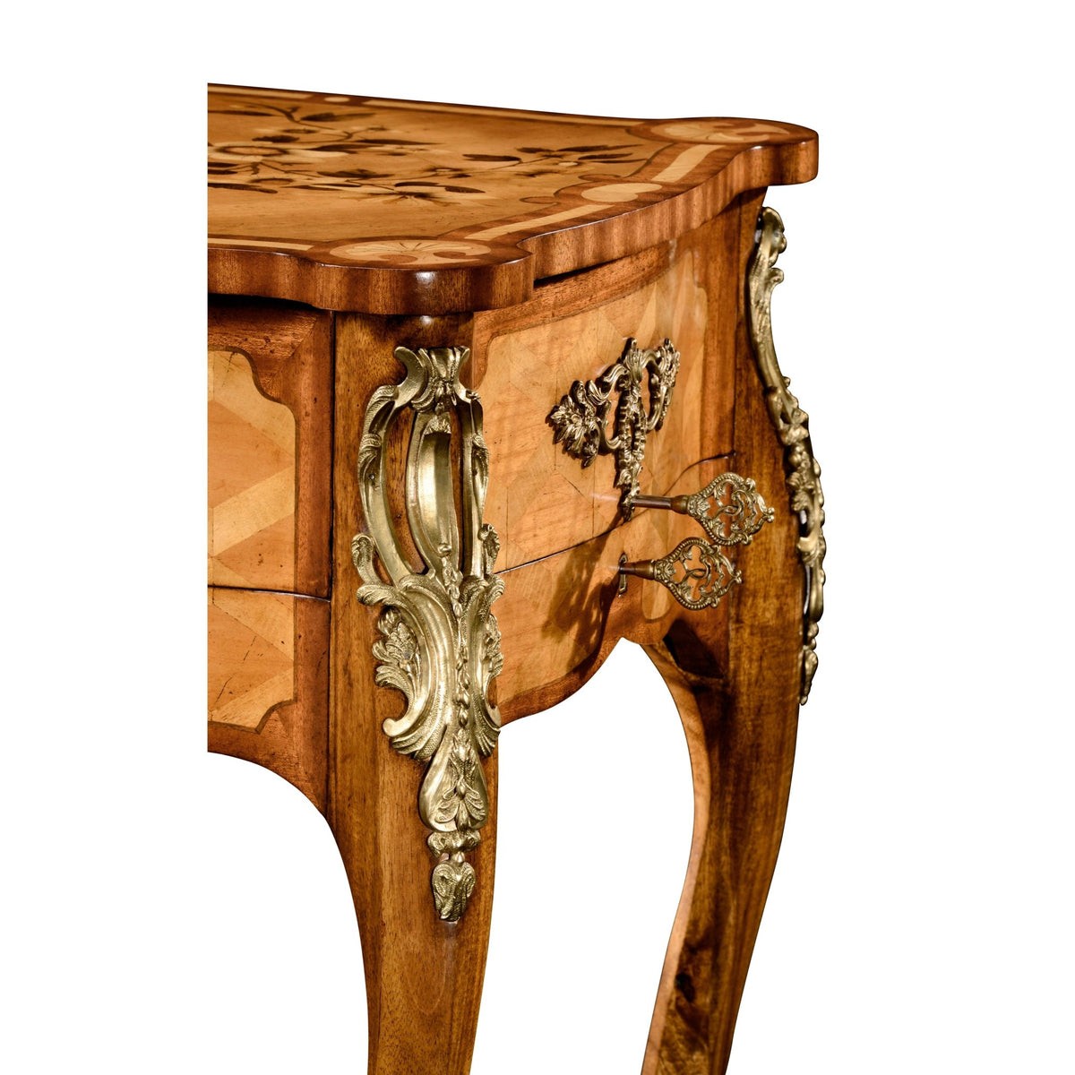 French Louis XV Marquetry Mechanical Side Table - English Georgian America