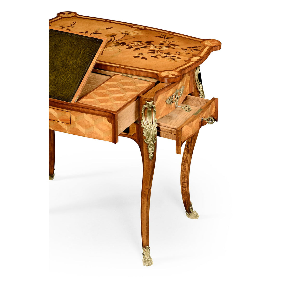 French Louis XV Marquetry Mechanical Side Table - English Georgian America