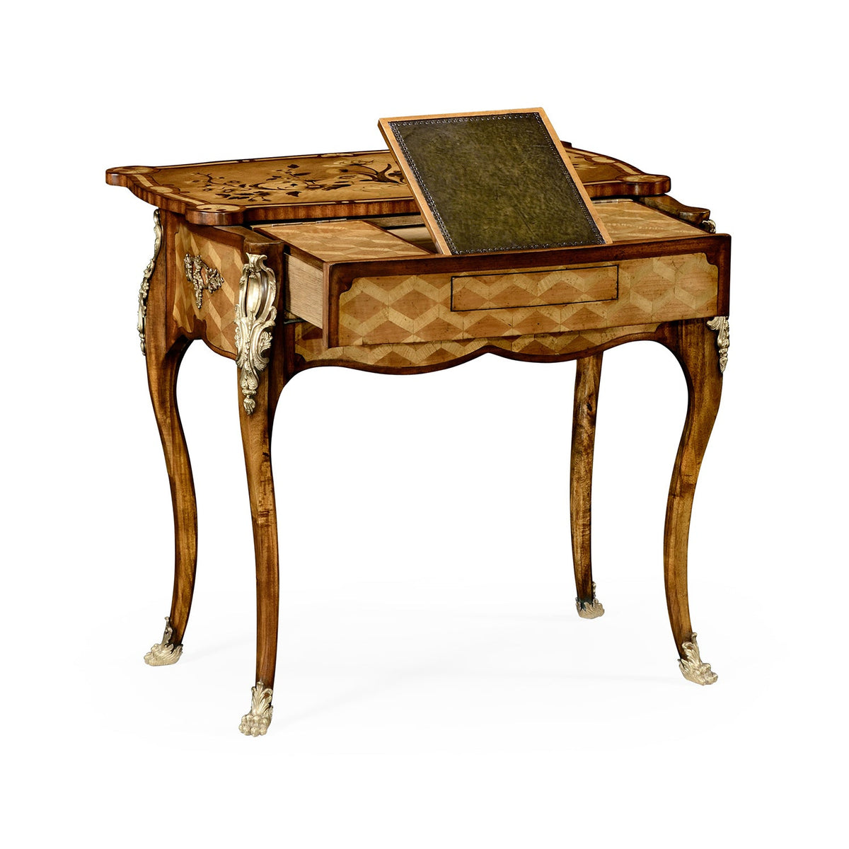 French Louis XV Marquetry Mechanical Side Table - English Georgian America