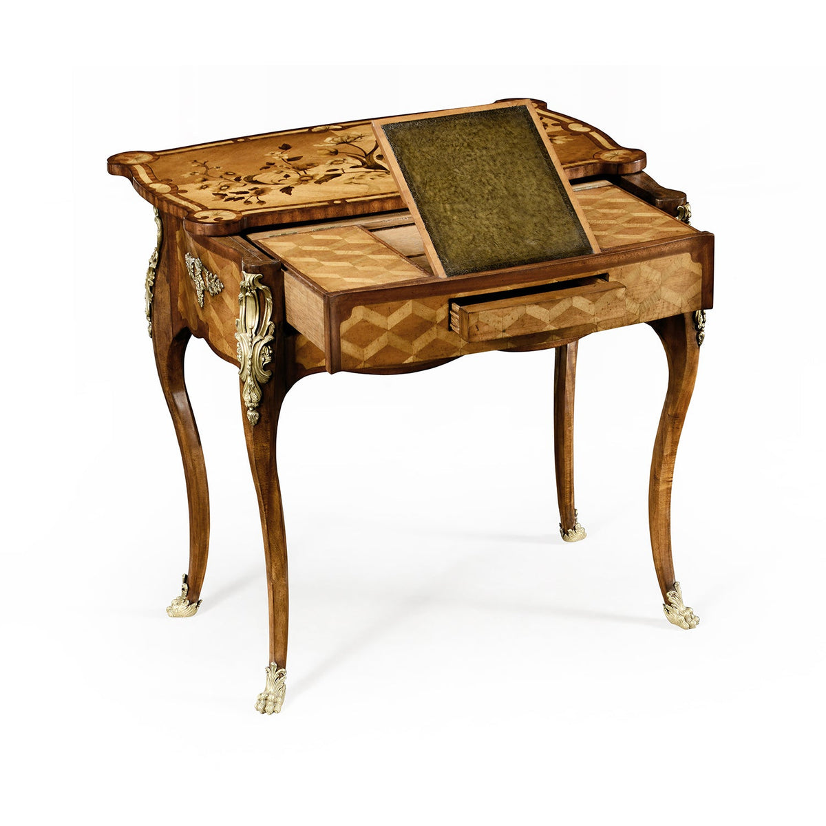 French Louis XV Marquetry Mechanical Side Table - English Georgian America