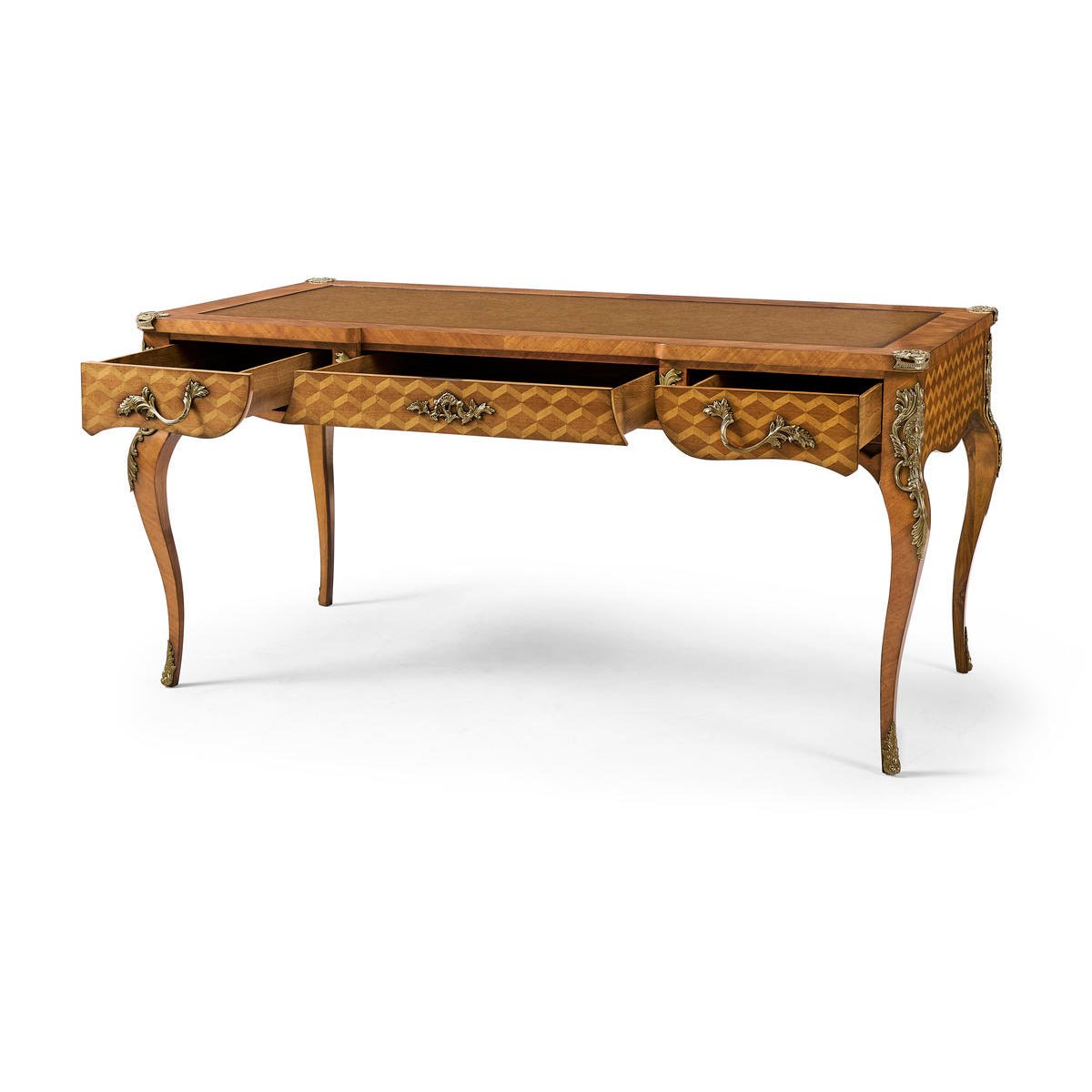 French Louis XV Style Parquetry Writing Desk - English Georgian America
