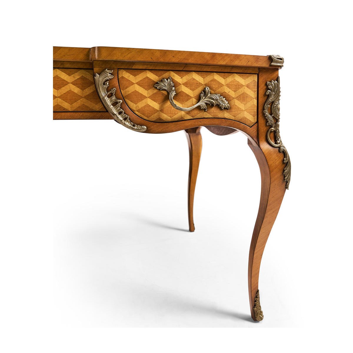 French Louis XV Style Parquetry Writing Desk - English Georgian America