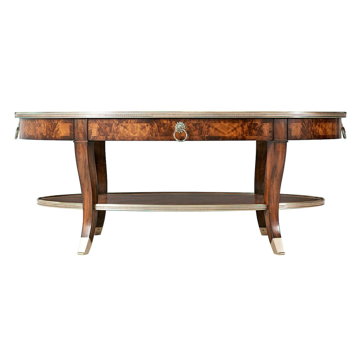 French Mahogany Oval Cocktail Table - English Georgian America