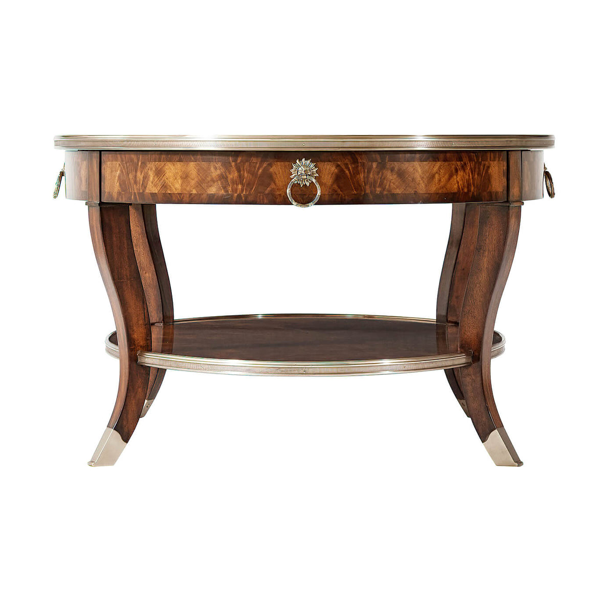 French Mahogany Oval Cocktail Table - English Georgian America