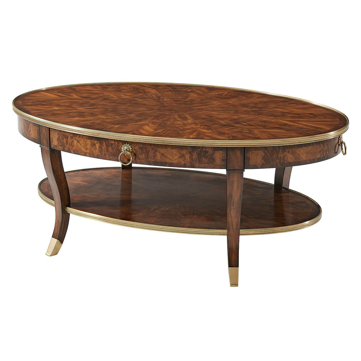 French Mahogany Oval Cocktail Table - English Georgian America