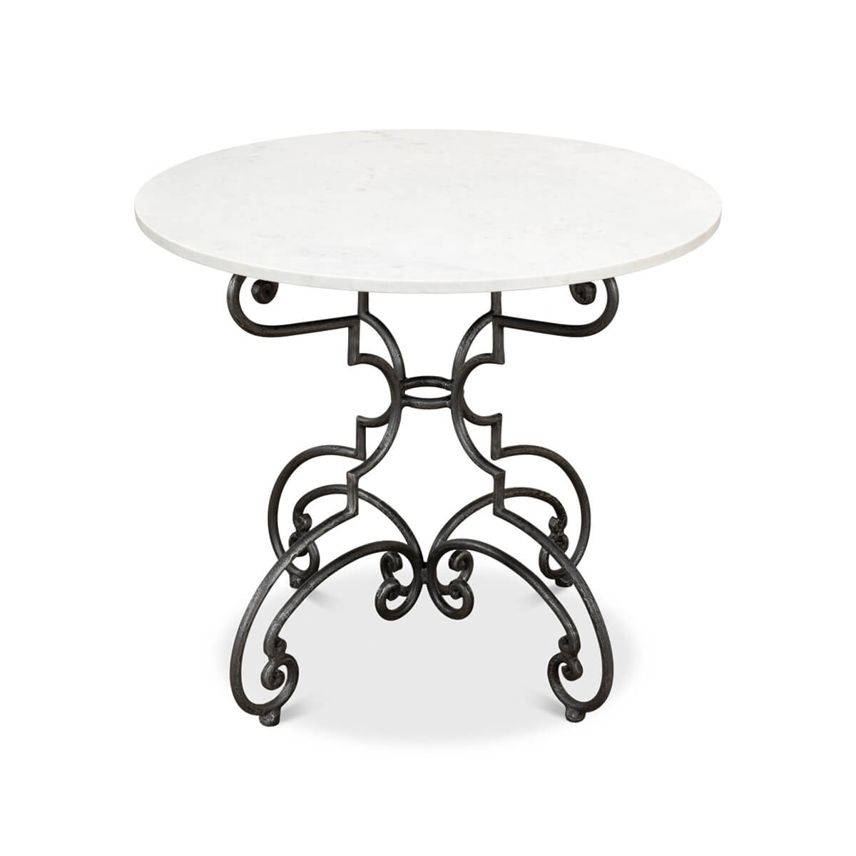French Marble Top Brasserie Table - English Georgian America
