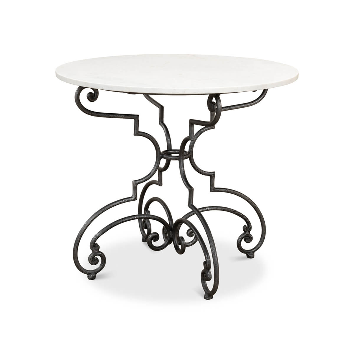 French Marble Top Brasserie Table - English Georgian America