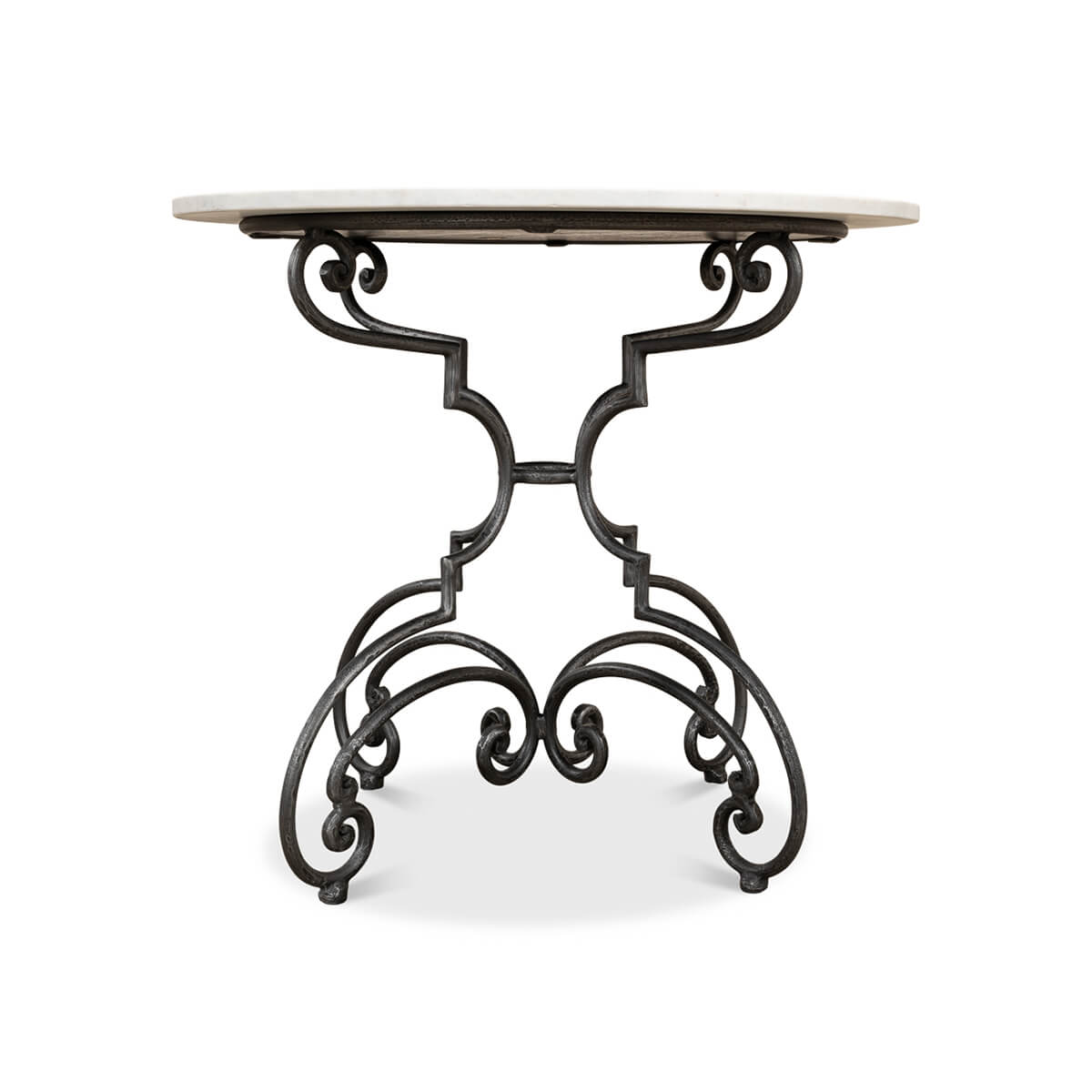 French Marble Top Brasserie Table - English Georgian America