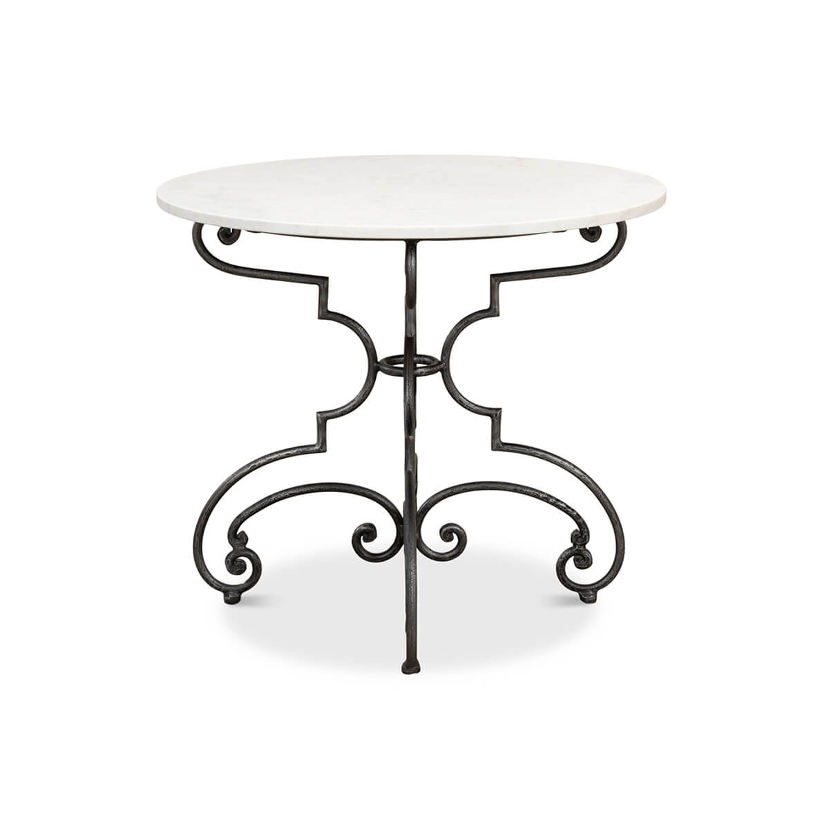 French Marble Top Brasserie Table - English Georgian America