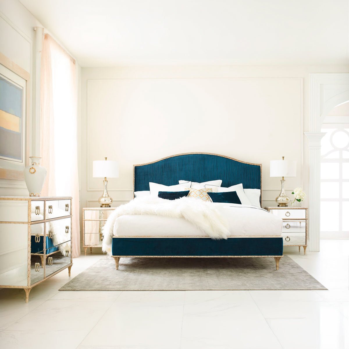 French Marble Top Dresser - Gold - English Georgian America