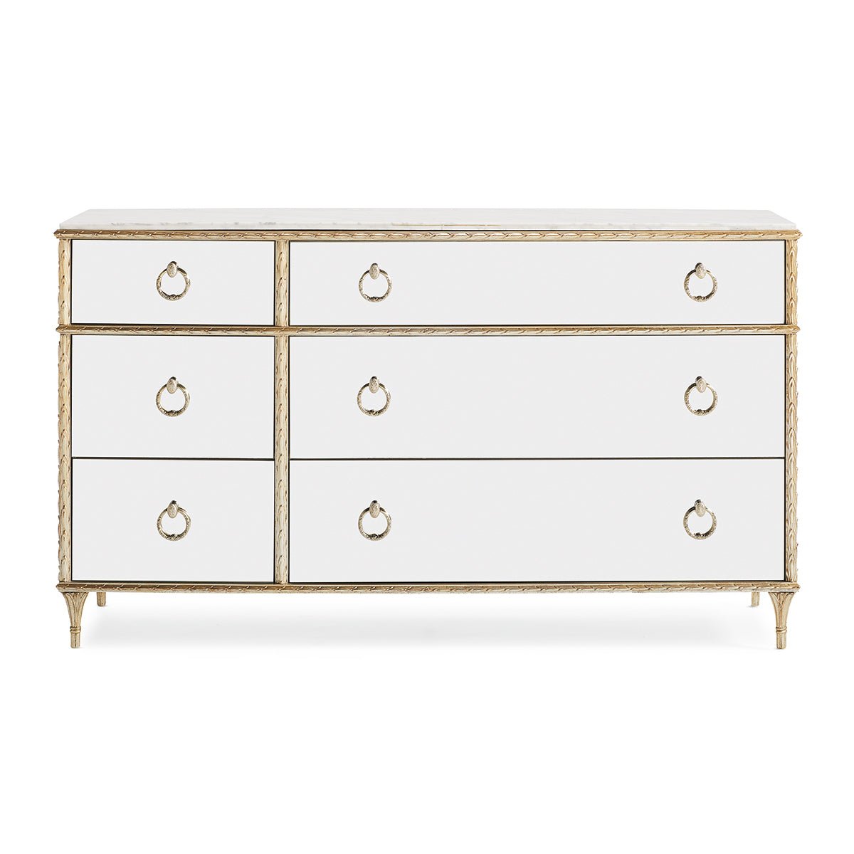 French Marble Top Dresser - Gold - English Georgian America