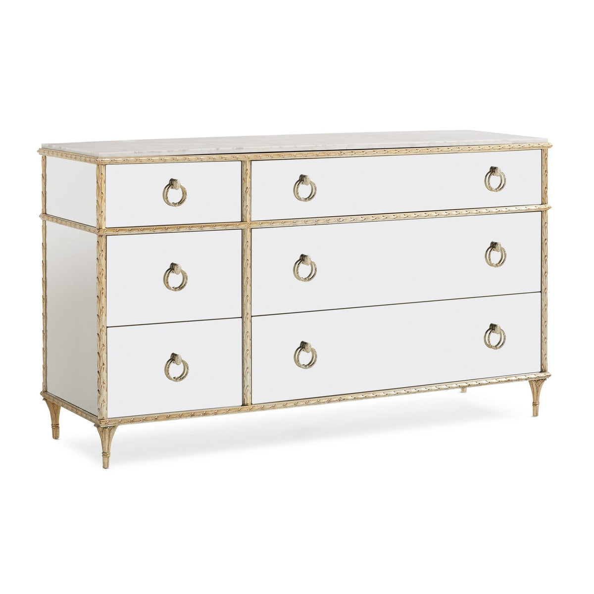 French Marble Top Dresser - Gold - English Georgian America