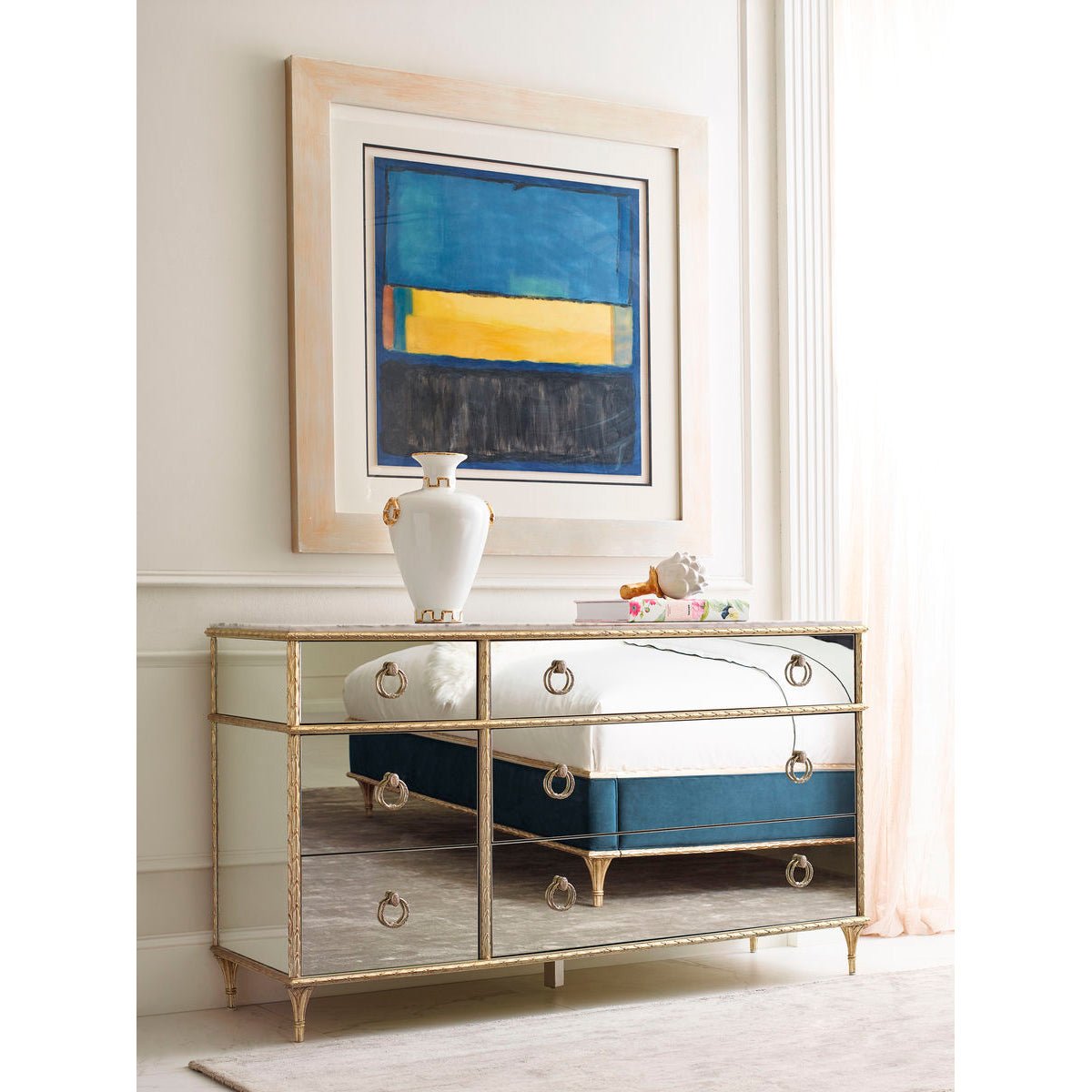 French Marble Top Dresser - Gold - English Georgian America