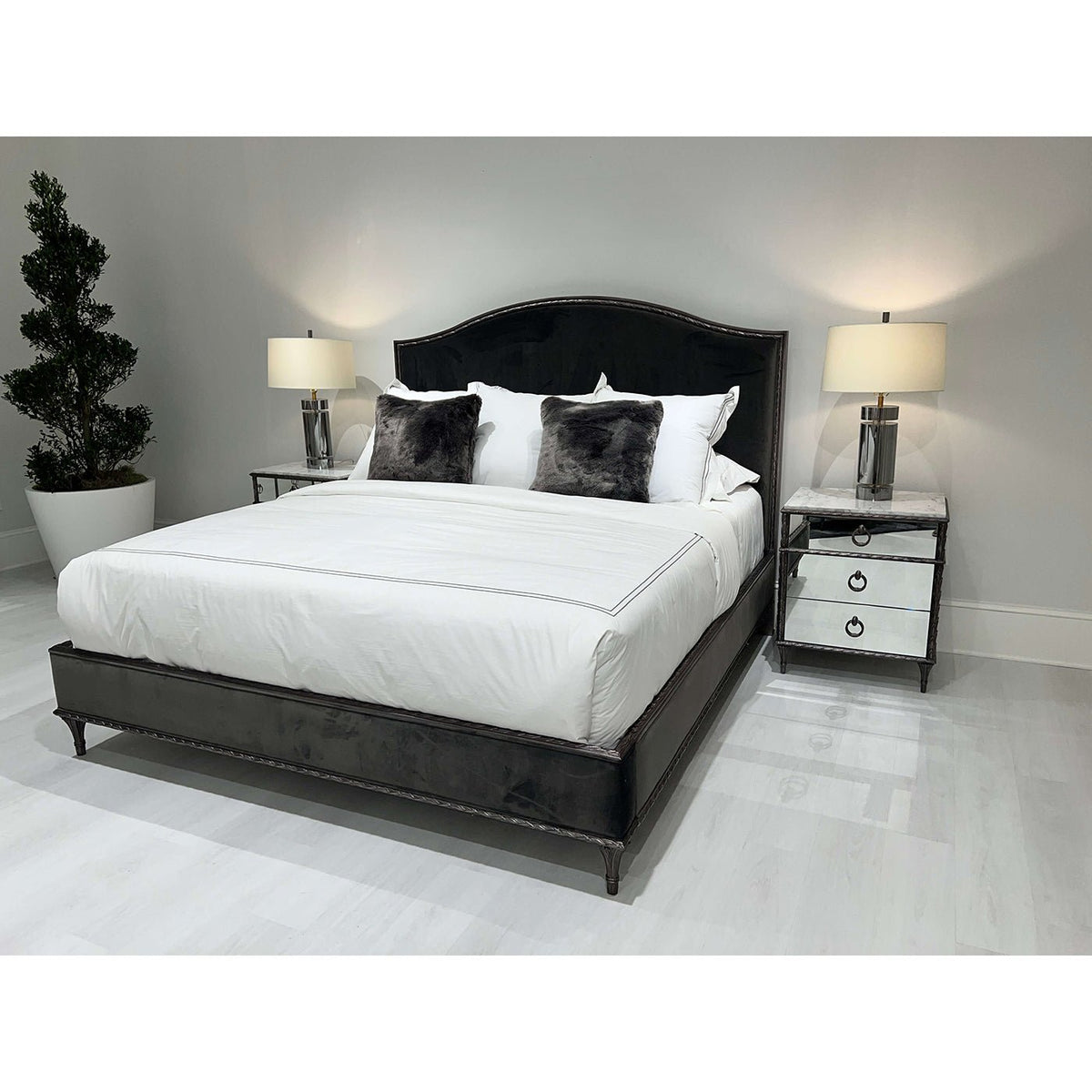 French Marble Top Nightstand - English Georgian America