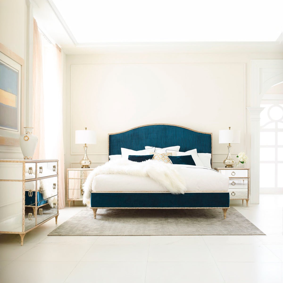 French Marble Top Nightstand - Gold - English Georgian America