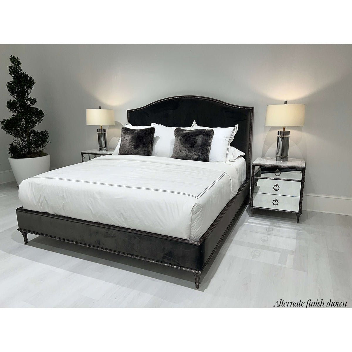 French Marble Top Nightstand - Gold - English Georgian America