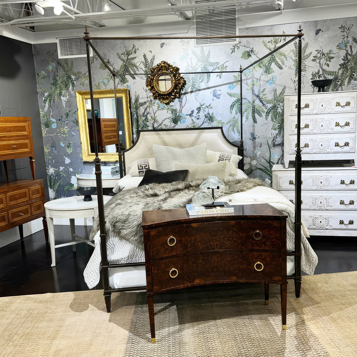 French Metal Canopy Bed, King - English Georgian America