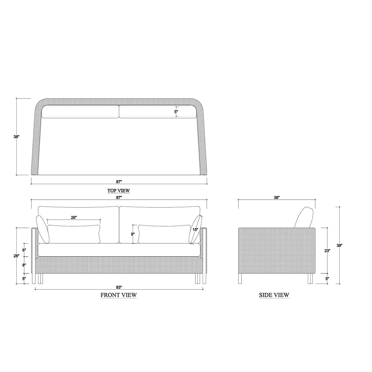 French Modern Boucle Sofa - English Georgian America