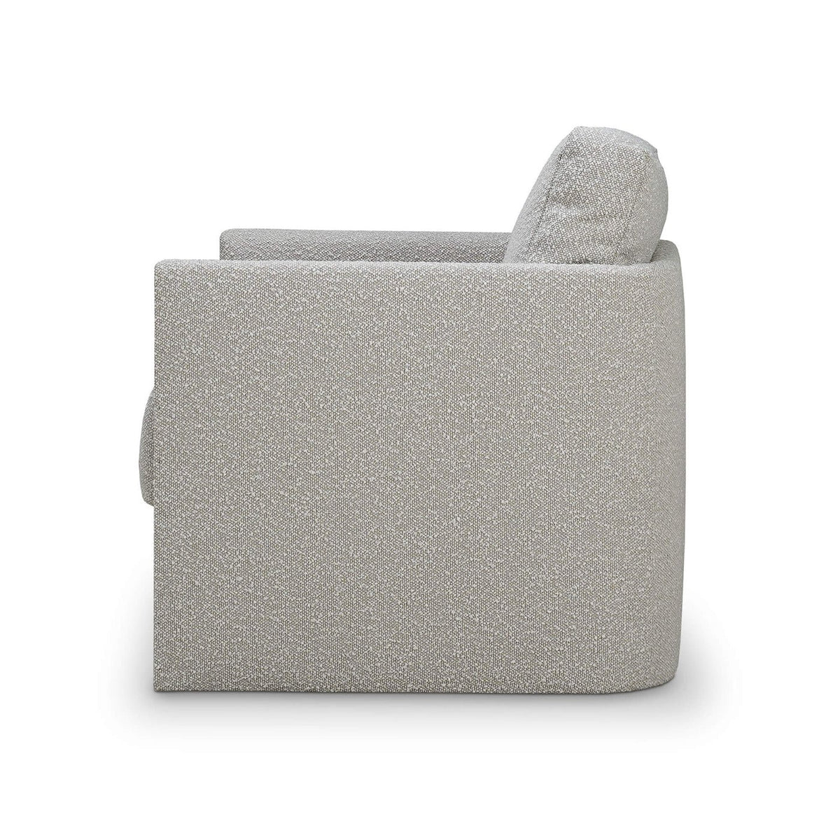 French Modern Boucle Swivel Armchair - English Georgian America