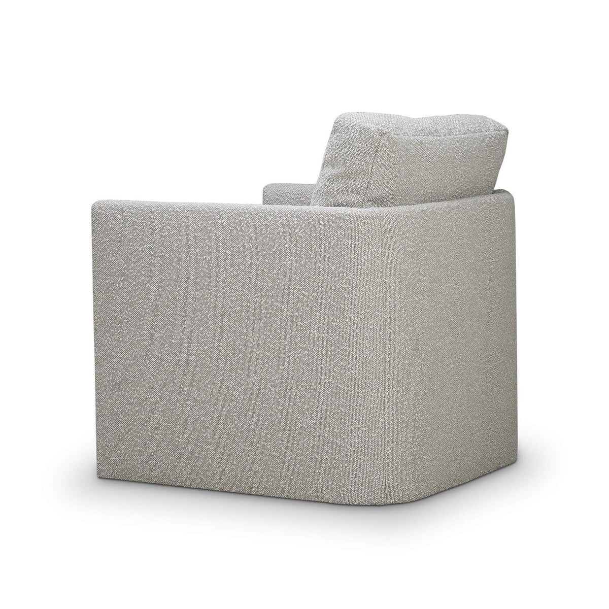 French Modern Boucle Swivel Armchair - English Georgian America