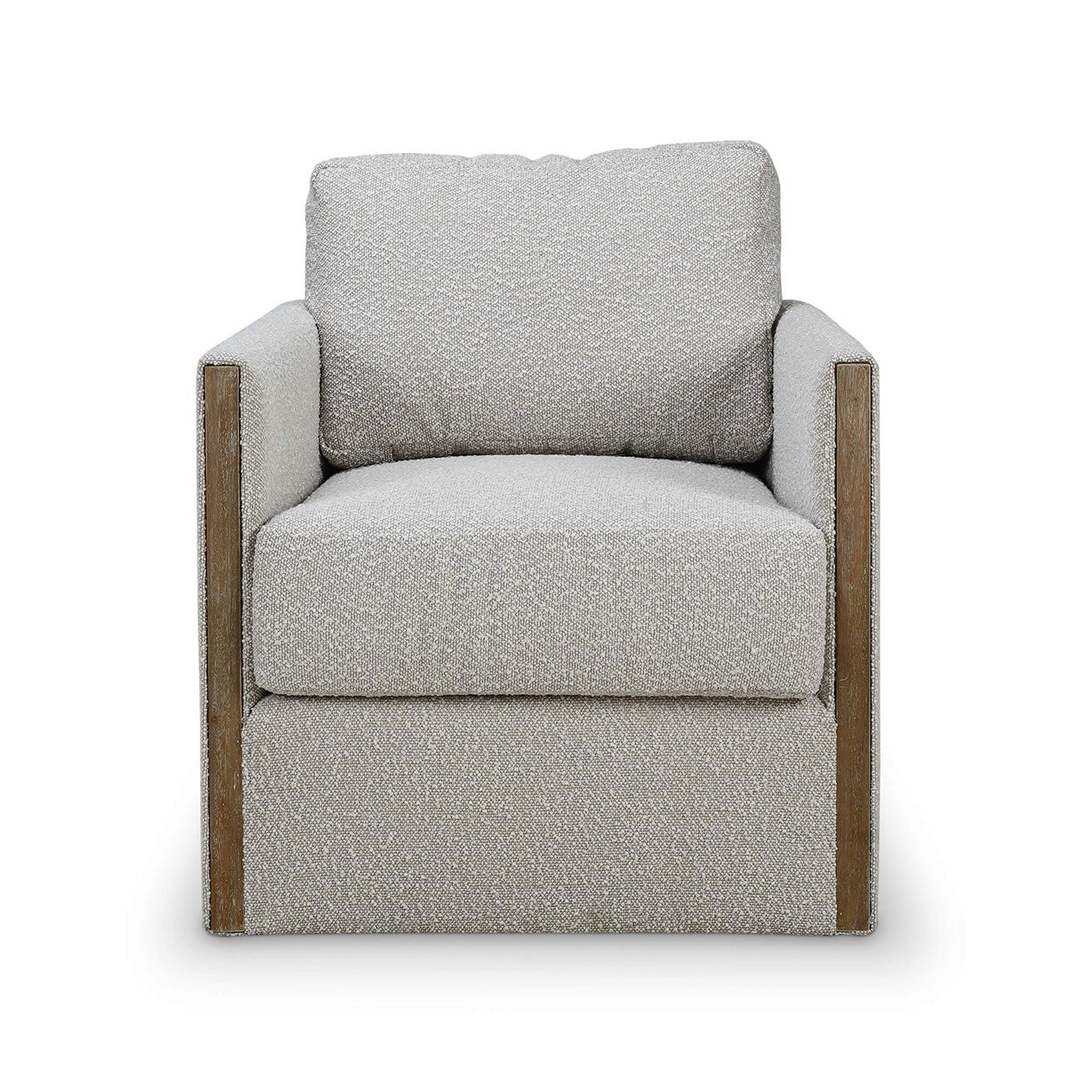 French Modern Boucle Swivel Armchair - English Georgian America