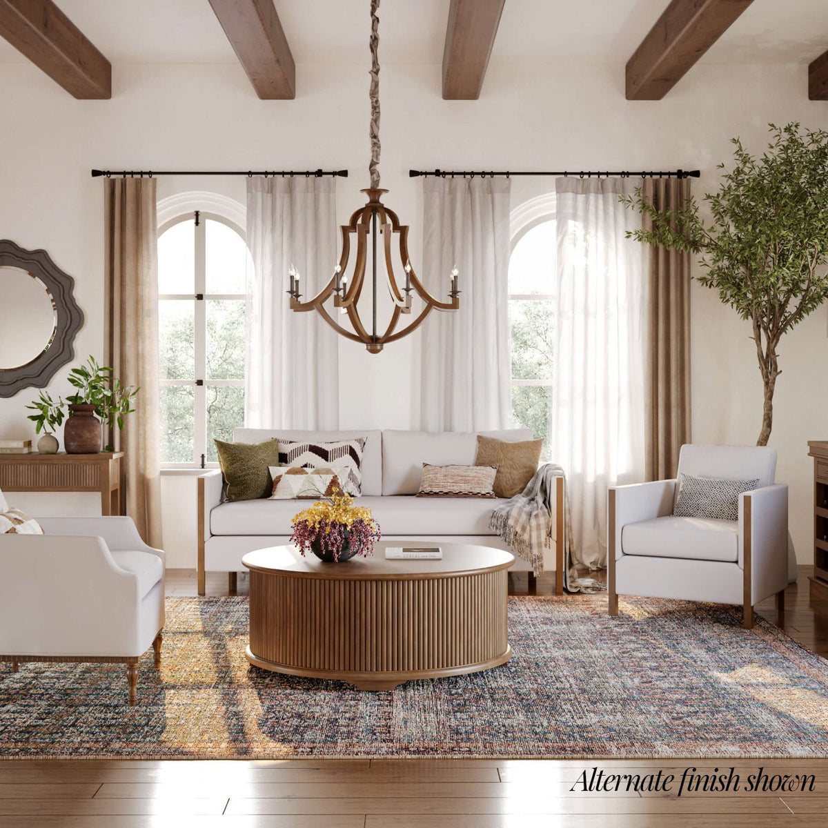 French Modern Boucle Swivel Armchair - English Georgian America