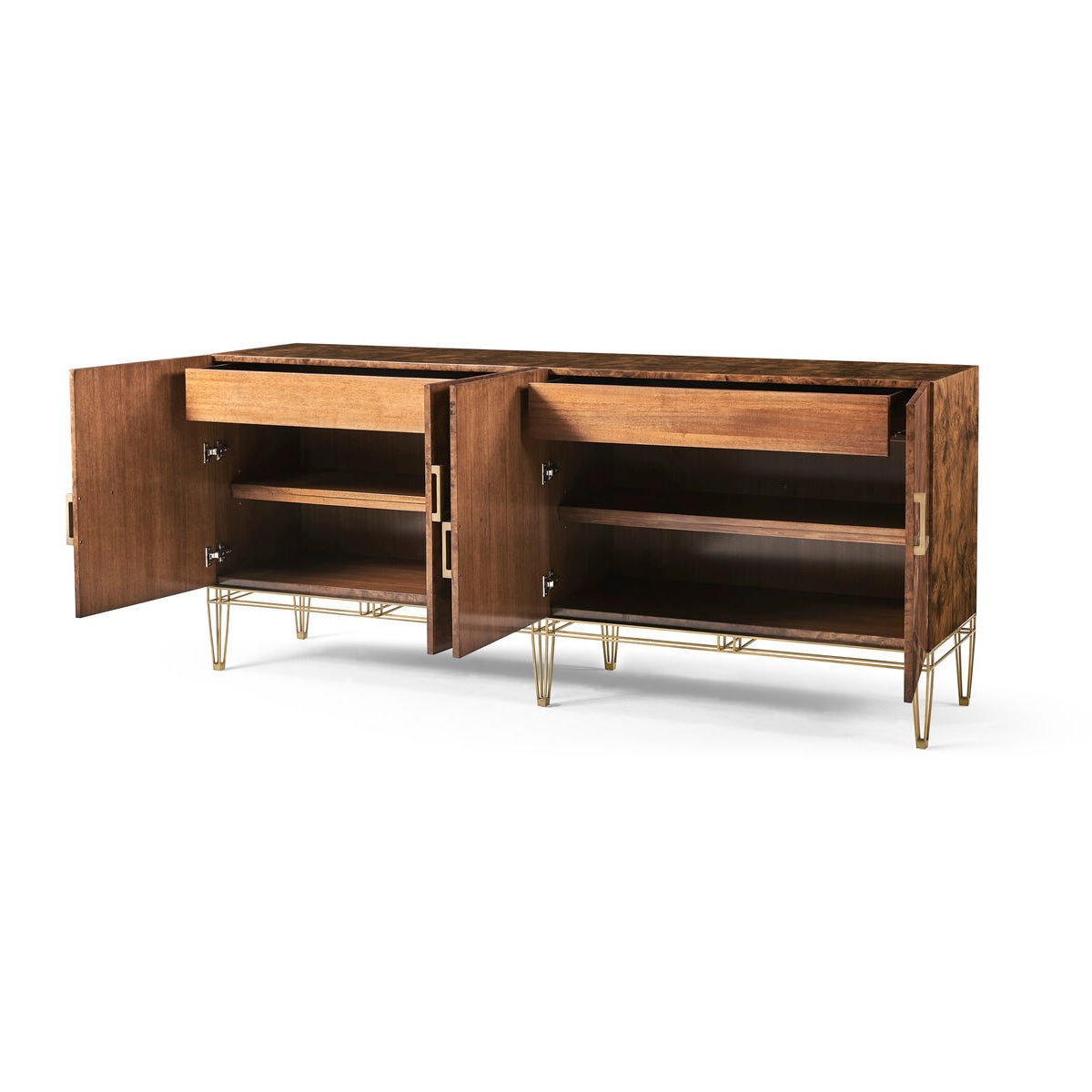 French Modern Burl Sideboard - English Georgian America