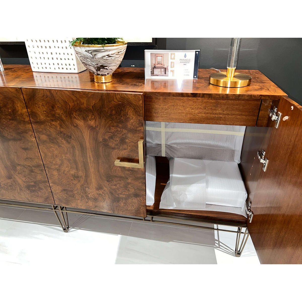 French Modern Burl Sideboard - English Georgian America