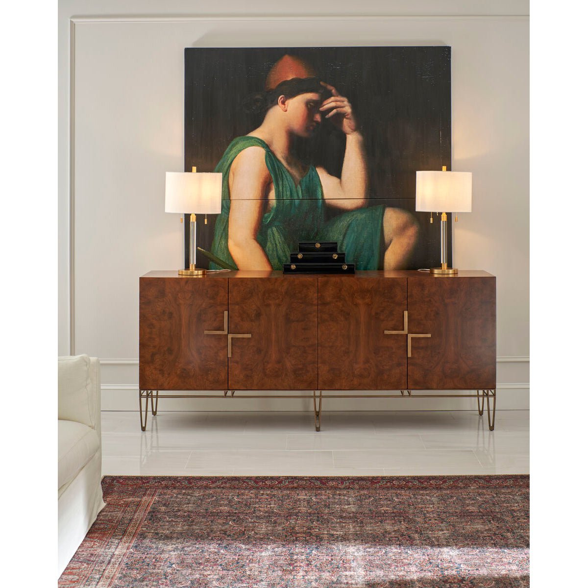 French Modern Burl Sideboard - English Georgian America