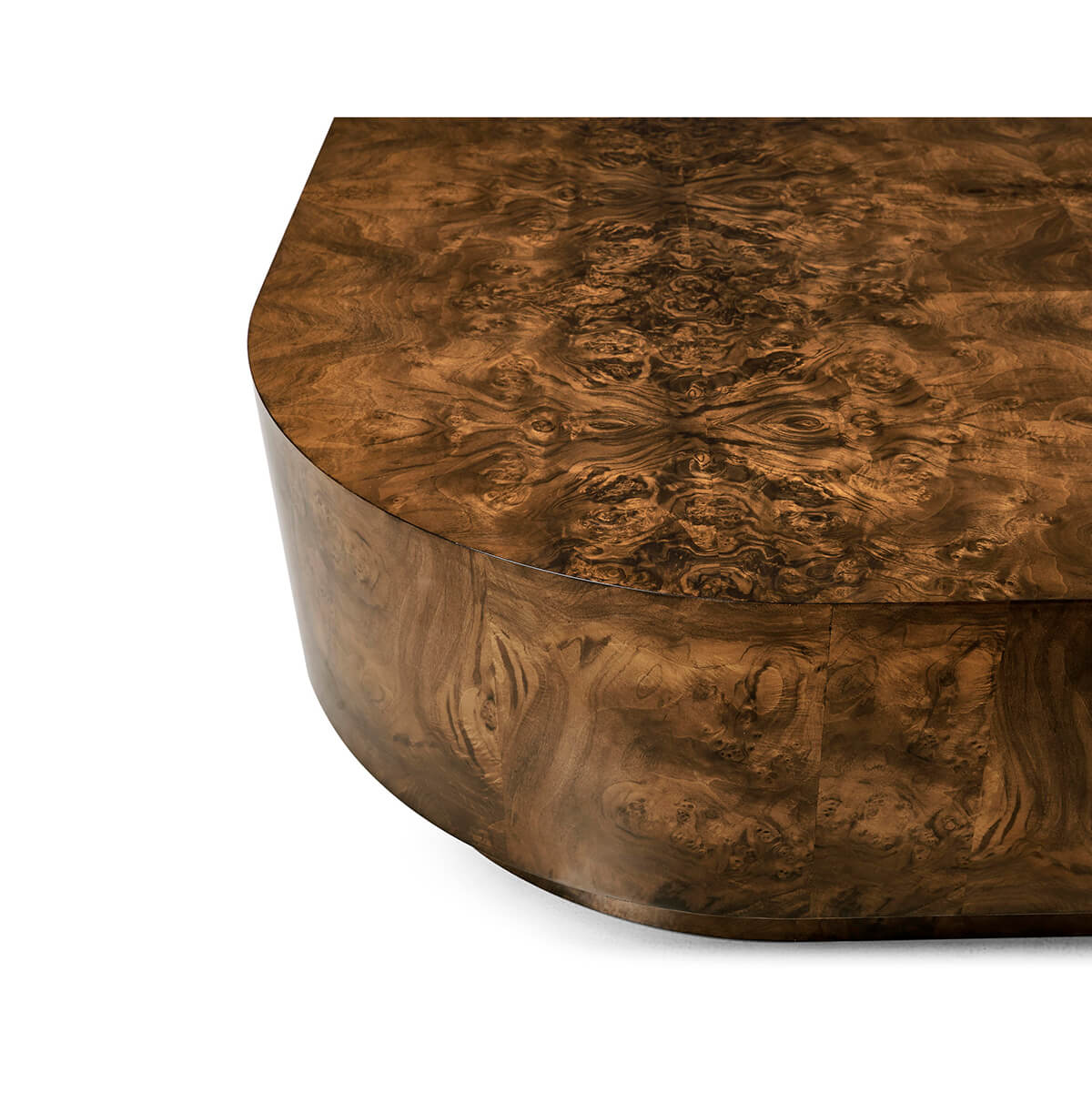 French Modern Burl Wood Coffee Table - English Georgian America