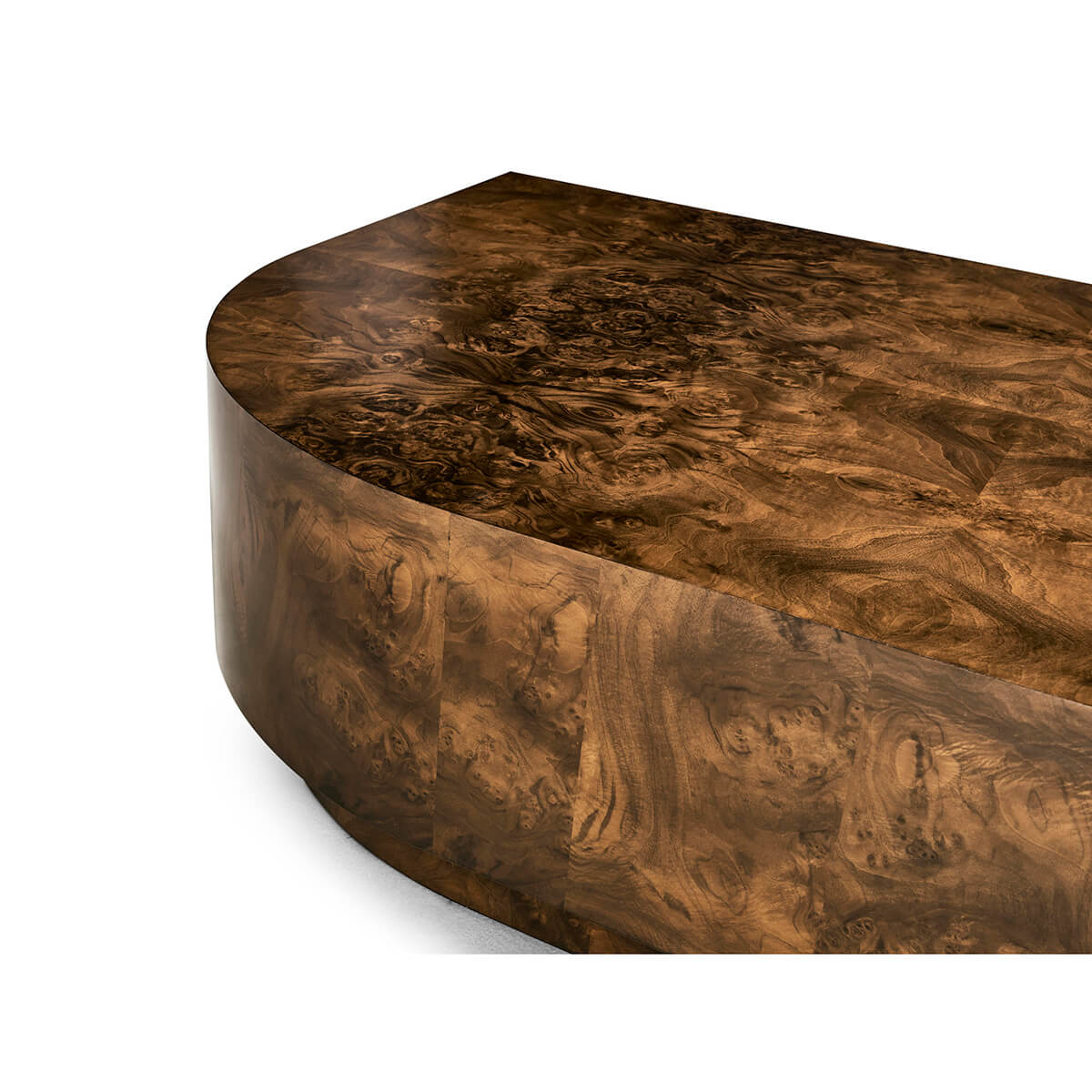 French Modern Burl Wood Coffee Table - English Georgian America
