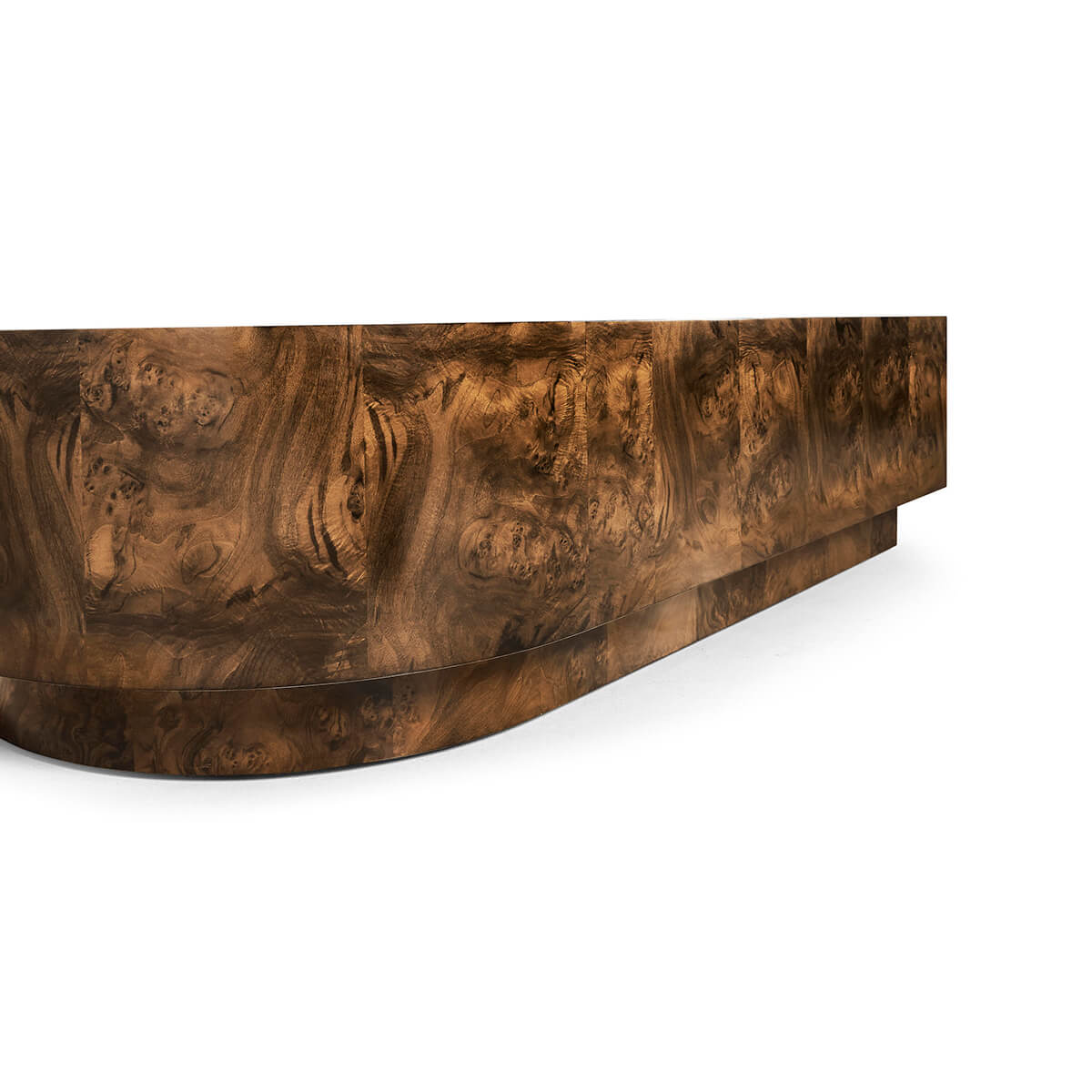French Modern Burl Wood Coffee Table - English Georgian America