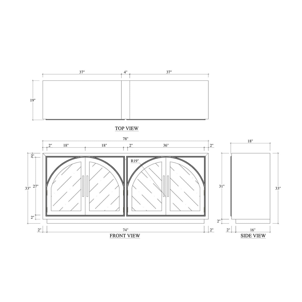 French Modern Industrial Sideboard - English Georgian America