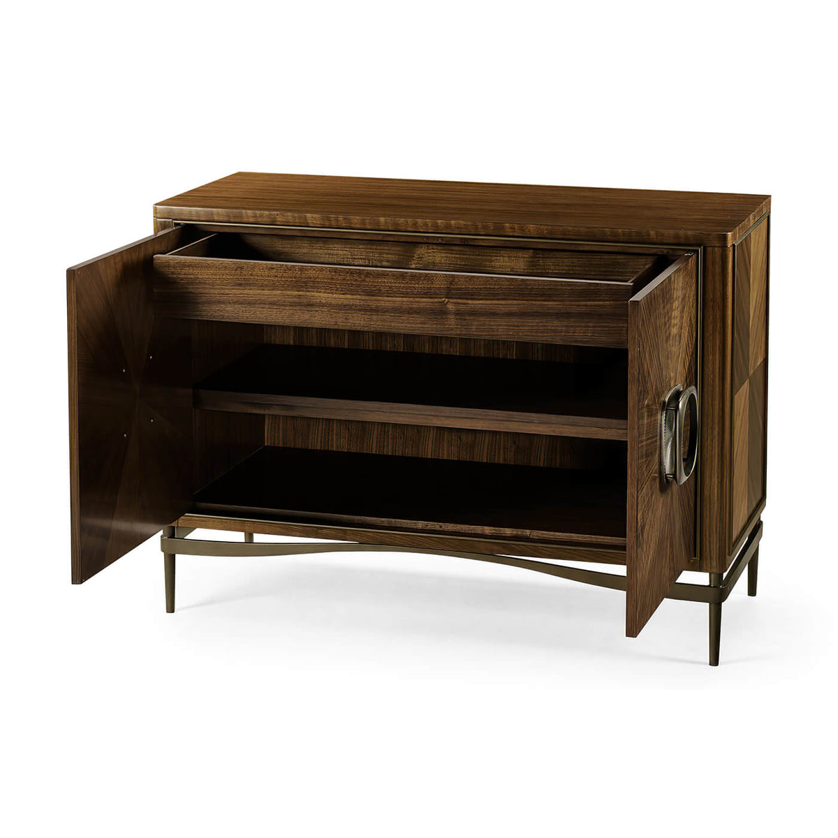 French Modern Walnut Cabinet - English Georgian America