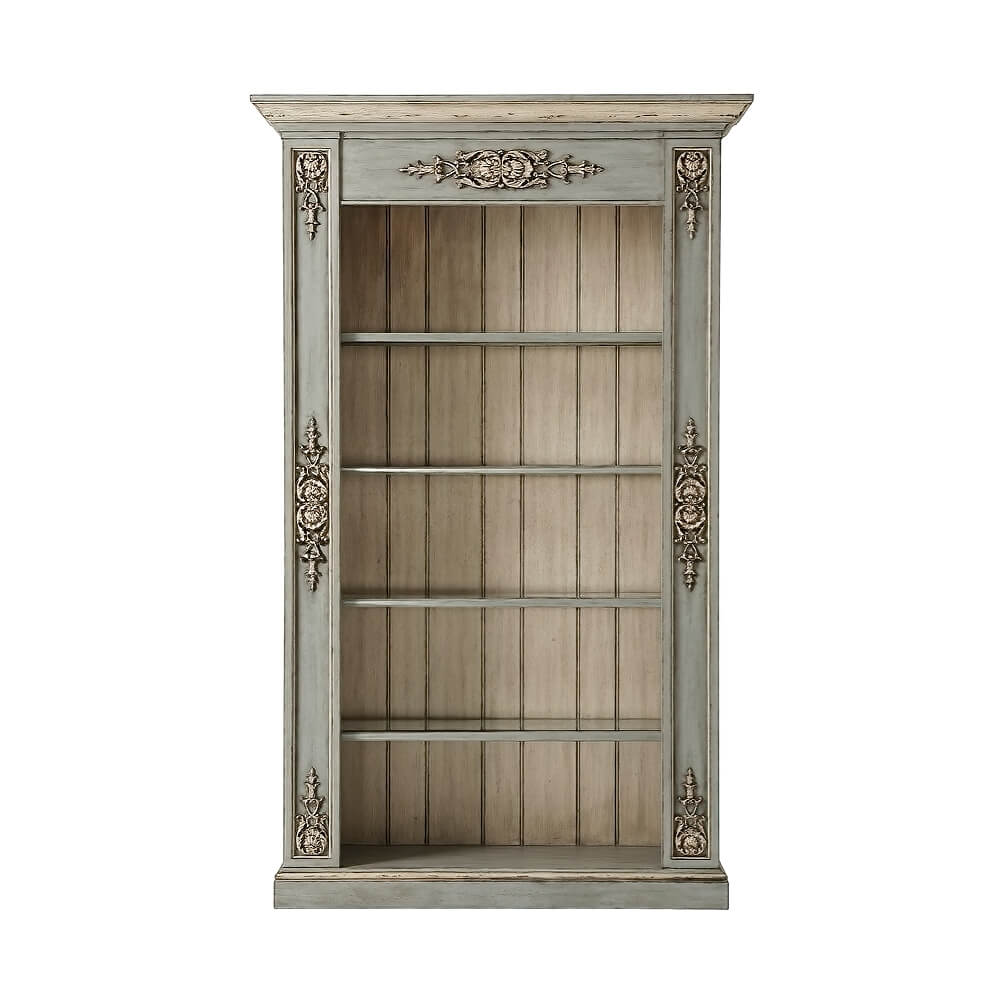 French Painted Open Bookcase - English Georgian America