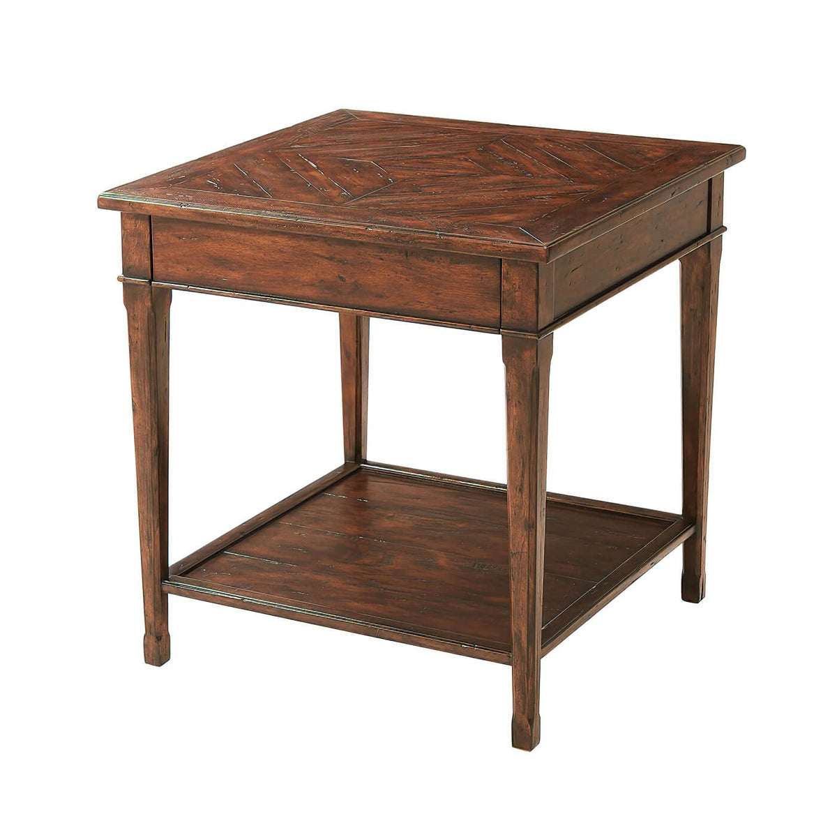 French Provincial Antiqued End Table - English Georgian America