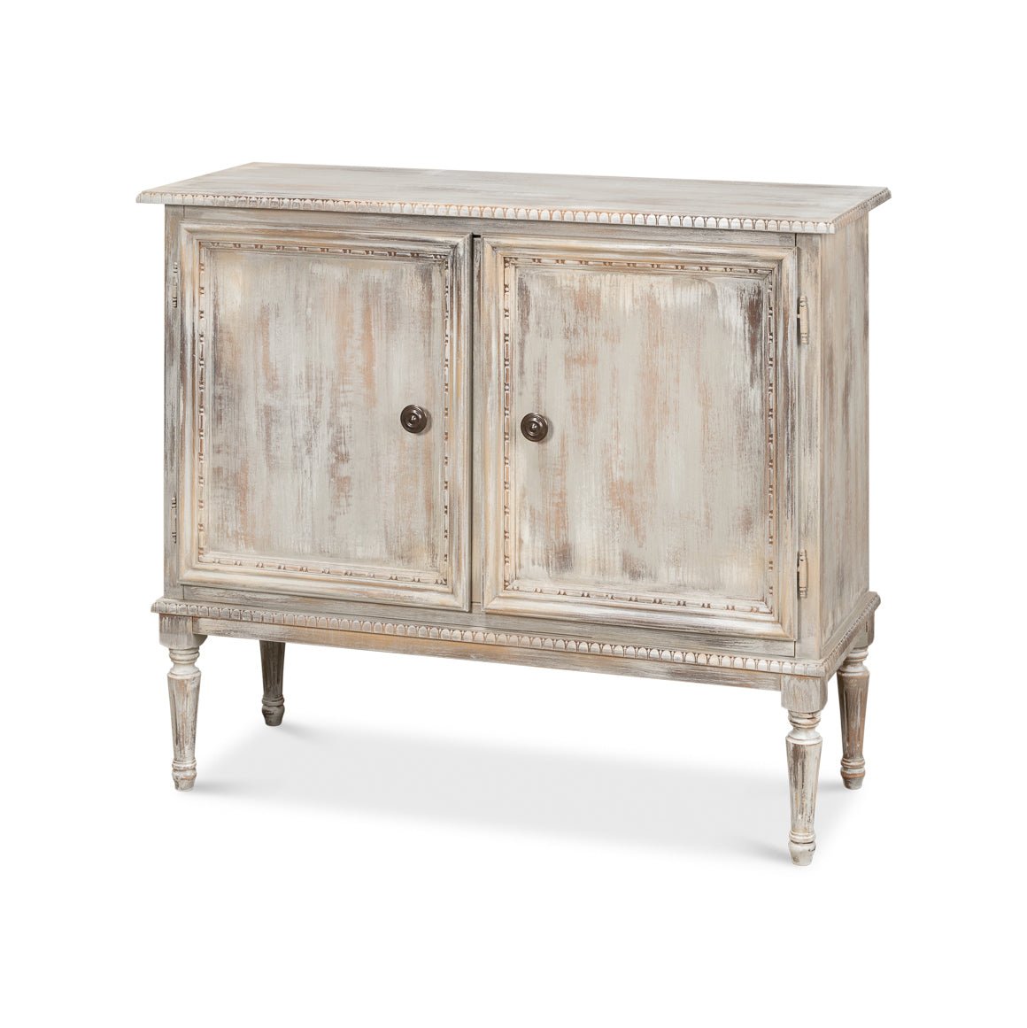 French Provincial Antiqued Side Cabinet - English Georgian America