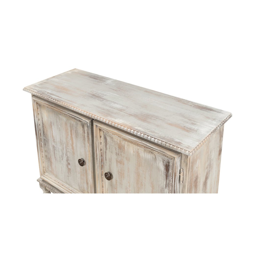 French Provincial Antiqued Side Cabinet - English Georgian America