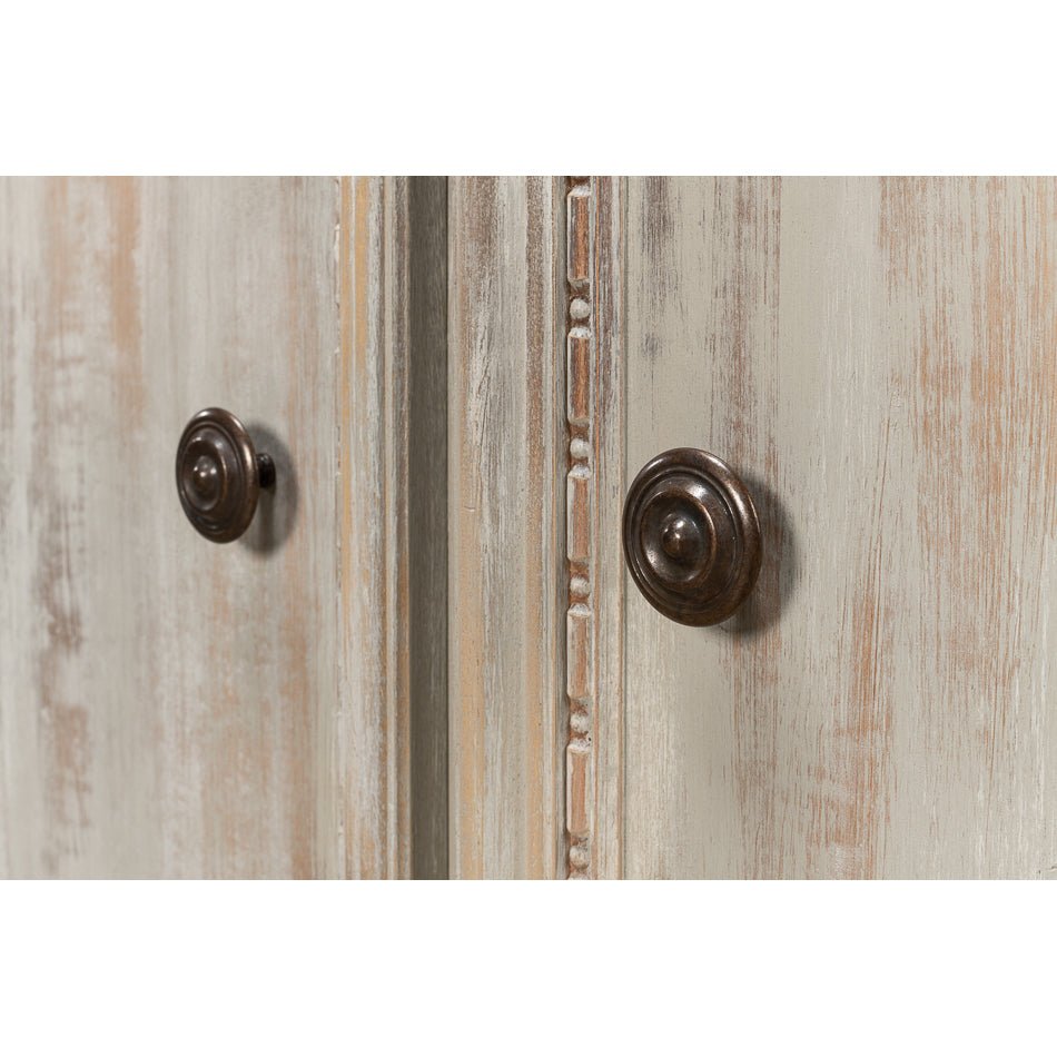 French Provincial Antiqued Side Cabinet - English Georgian America