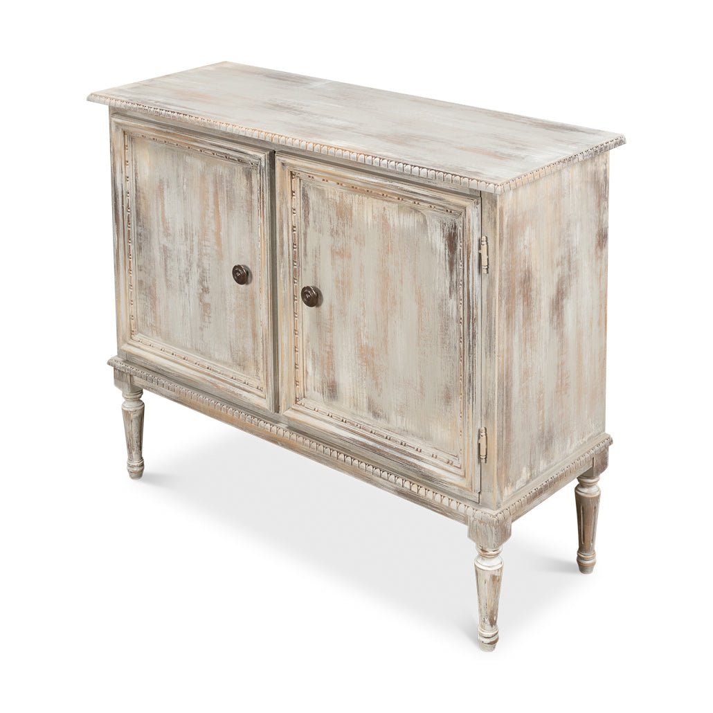French Provincial Antiqued Side Cabinet - English Georgian America