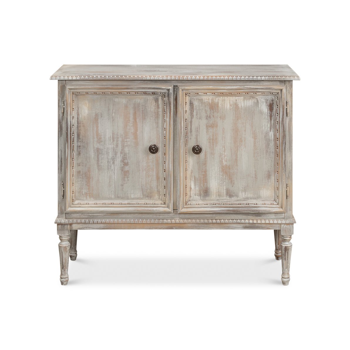 French Provincial Antiqued Side Cabinet - English Georgian America