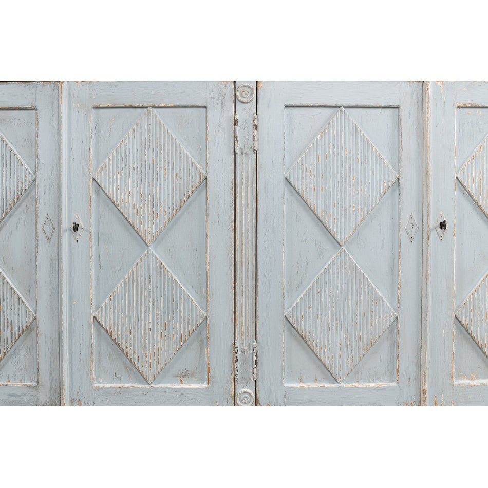 French Provincial Blue Painted Sideboard - English Georgian America