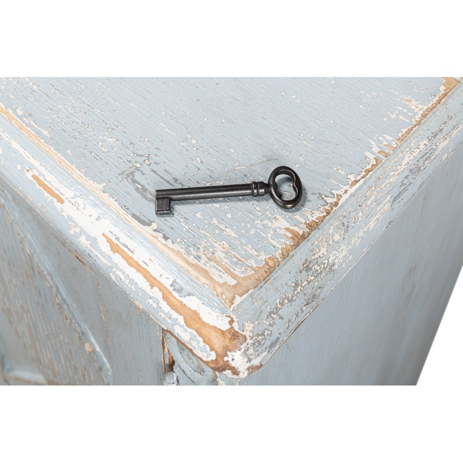 French Provincial Blue Painted Sideboard - English Georgian America